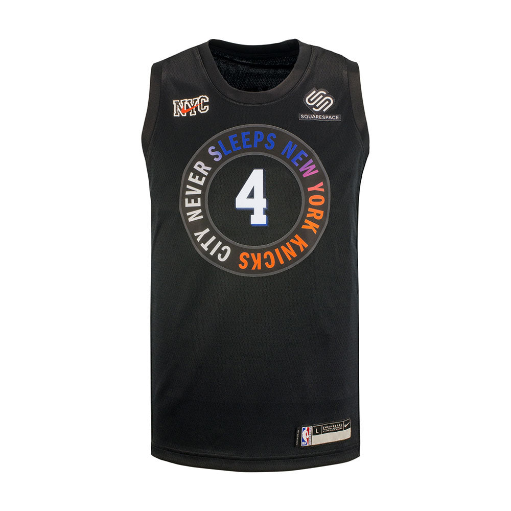Men's new york knicks 4 derrick rose city edition black limited basketball  jersey 2021
