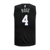 Youth Derrick Rose Nike 20-21 City Edition Swingman Jersey in Black - Back View