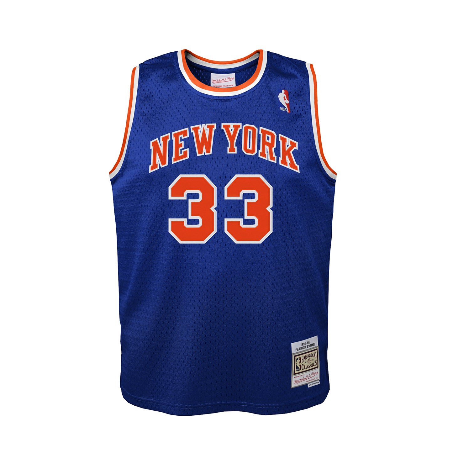 Mitchell & Ness Youth Knicks Patrick Ewing Swingman Jersey In Blue - Front View