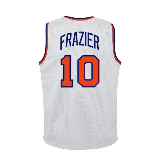 Mitchell & Ness Youth Knicks Walt Frazier Swingman Jersey In White - Back View