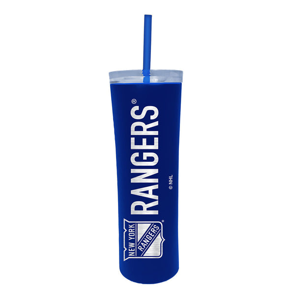 Great American Rangers Team Spirit Skinny Tumbler w/ Straw in Blue - Front View