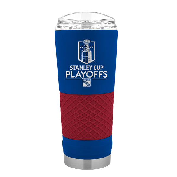 Great American Rangers 22-23 Playoff Travel Tumbler - In Blue And Red - Front View