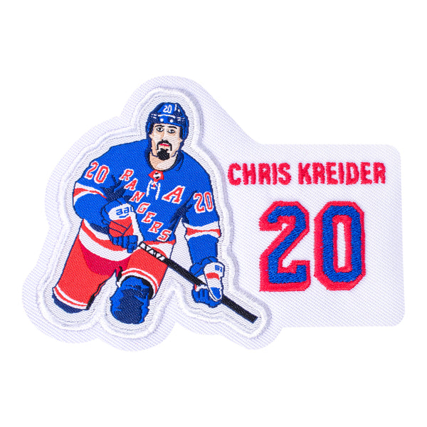 Rangers Chris Kreider Player Collectible Patch In White, Blue & Red - Front View