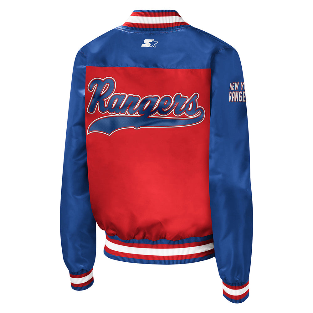 New York Rangers Retro Brand WOMEN Blue Full Zip Up Hooded Pocketed Jacket