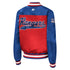 Womens Starter Rangers Legends Satin Jacket in Red And Blue - Back View