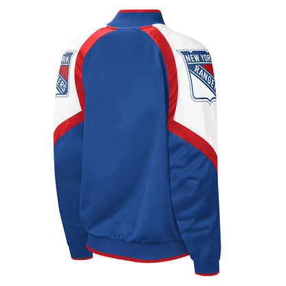 Womens Rangers Fan Girl Track Jacket in Blue - Back View
