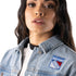 Womens Wild Collective Rangers Patch Back Denim Jacket - Front View