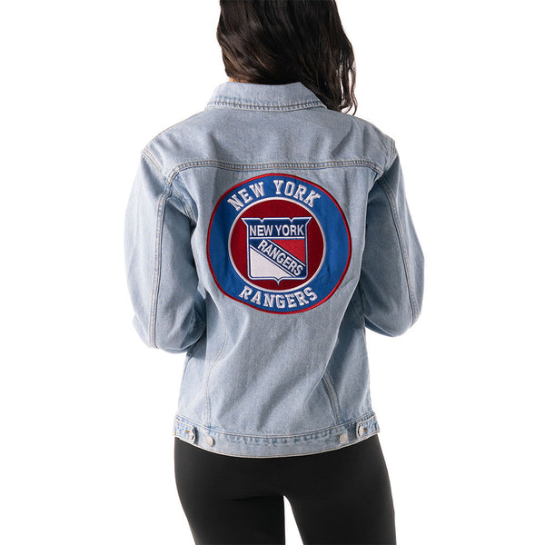 Womens Wild Collective Rangers Patch Back Denim Jacket - Back View