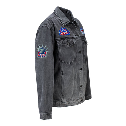 Women's Wild Collective Rangers Ombre Denim Jacket In Grey - Right Side View