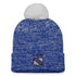 Women's Fanatics Rangers Iconic Glimmer Pom Knit Hat In Blue & White - Front View