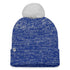 Women's Fanatics Rangers Iconic Glimmer Pom Knit Hat In Blue & White - Back View