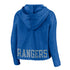 Women's Rangers Cropped Raw Edge Pullover Sweatshirt in Blue - Back View