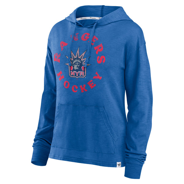 Womens Fanatics Rangers Special Edition 2022 Slub Hoodie In Blue & Red - Front View