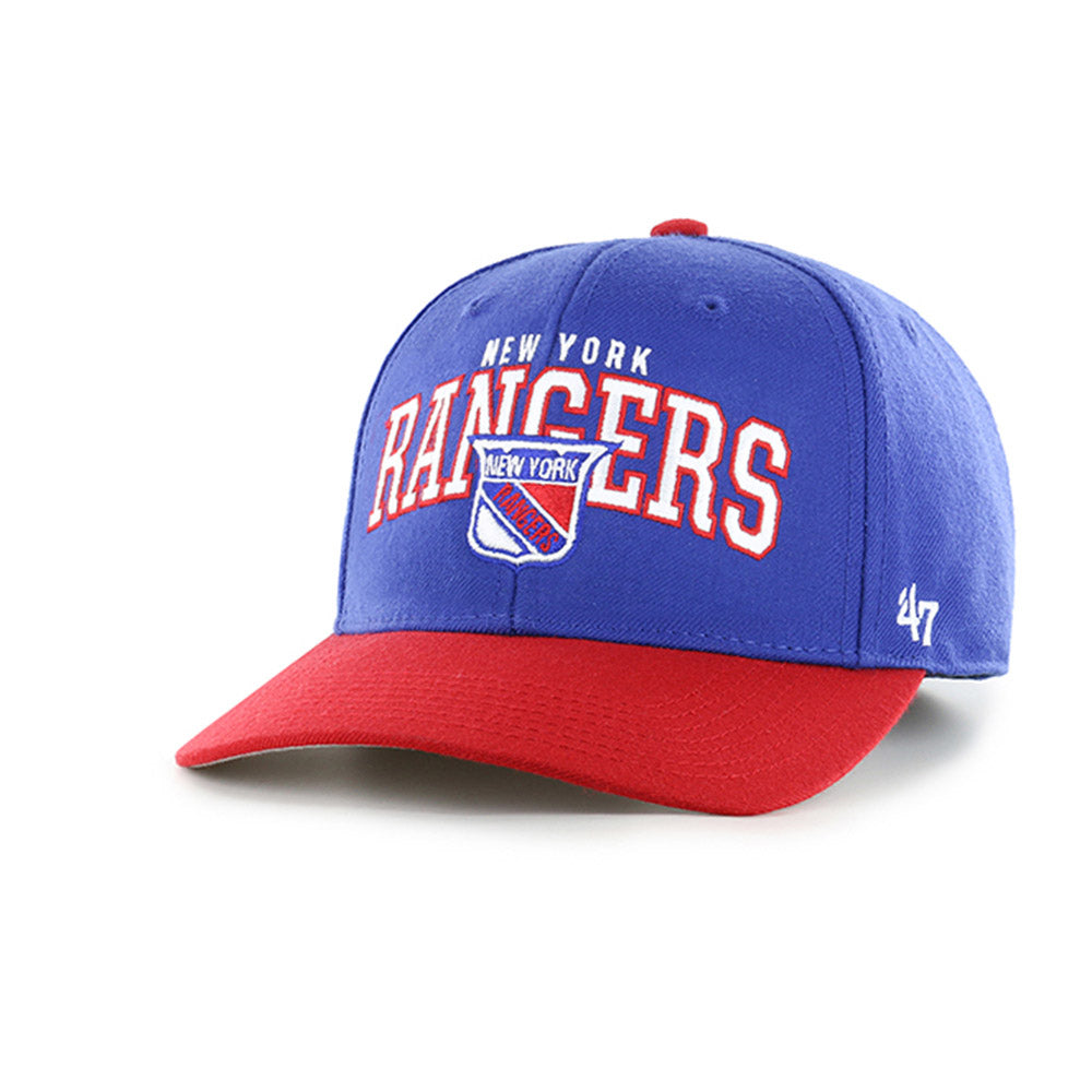 '47 Brand Rangers MCCaw MVP Hat in Blue and Red - Front Left View