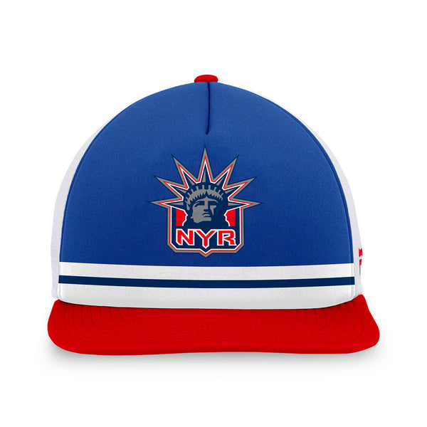Fanatics Rangers Special Edition 2022 Foam Front Trucker Hat In Blue, Red & White - Front View