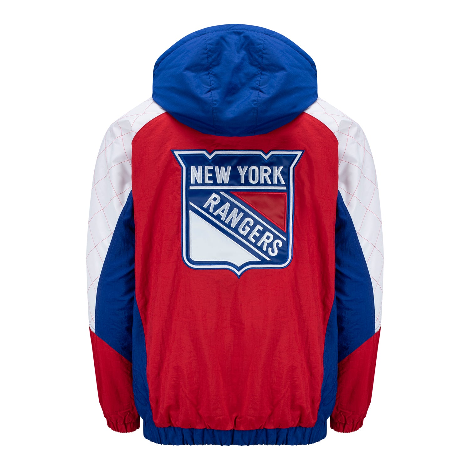 Starter Rangers Red/Royal Nylon Hooded Pullover Jacket – Shop 