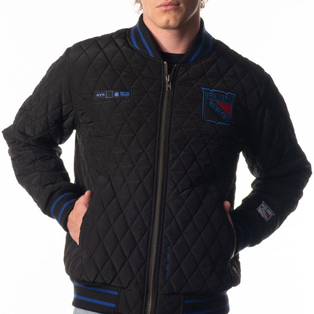 NHL New York Rangers JH Design Wool Reversible Jacket Embroidered Logos - M