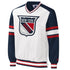 GIII Starter Rangers Recruit Pullover Jacket In White, Blue & Red - Front View