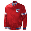 GIII Starter Rangers Slider Varsity Jacket In Red - Front View