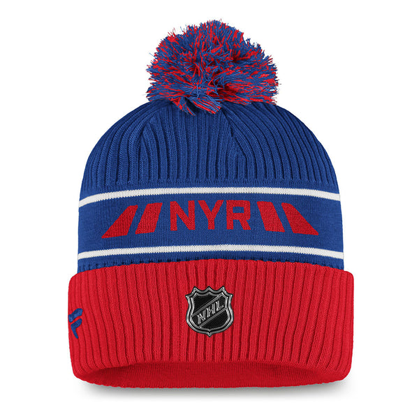 Fanatics Authenic Pro Locker Room Cuffed Pom in Red and Blue - Back View