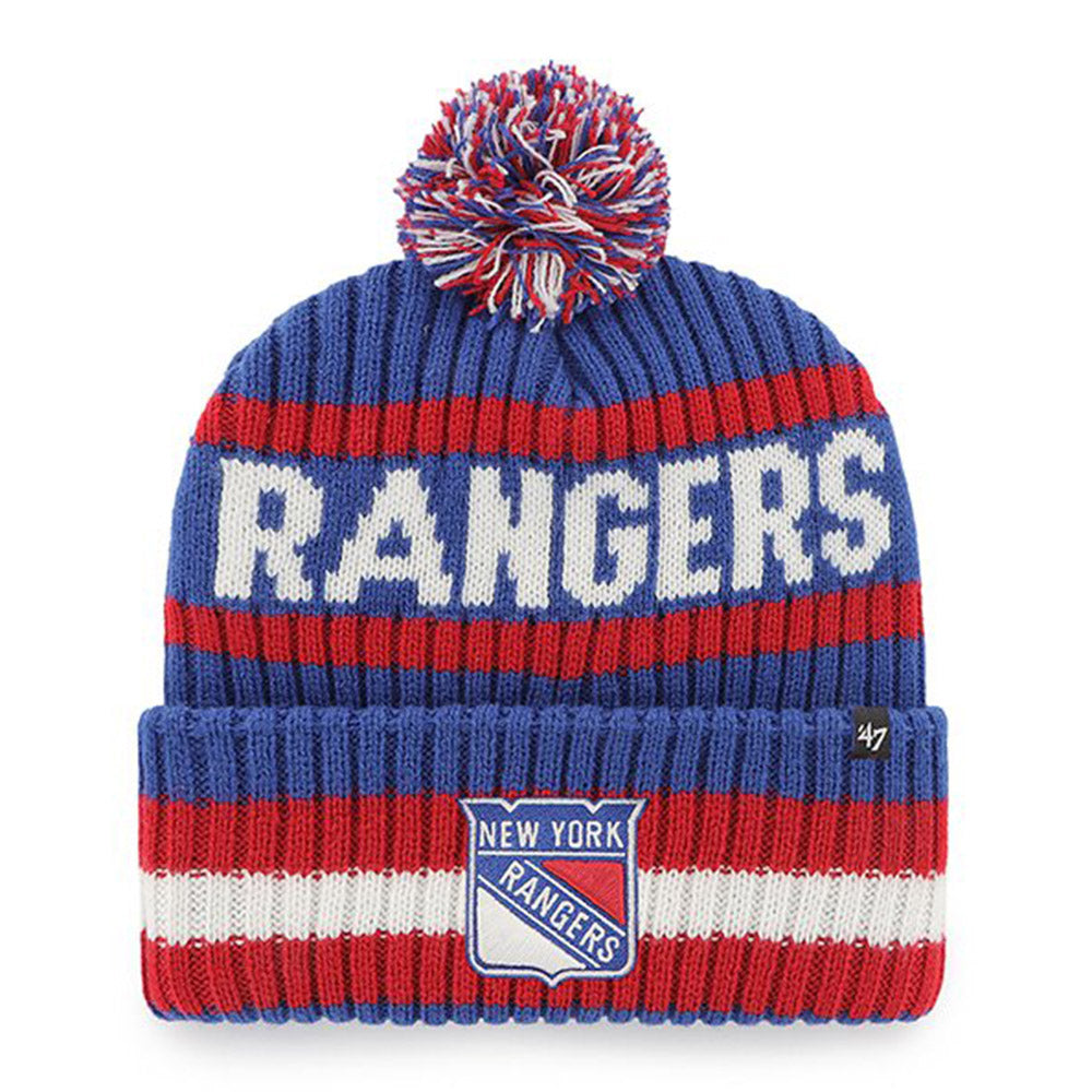 '47 Brand Rangers Bering Cuff Knit In Blue, Red & White - Front View