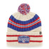 '47 Brand Rangers Hone Patch Cuff Knit In Cream, Blue & Red - Front View