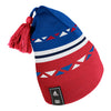 Adidas Rangers Reverse Retro 2022 Pom Beanie In Red, Blue & White - Angled Back Right View