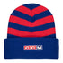 CCM Rangers Heather Stripe Beanie In Blue & Red - Back View