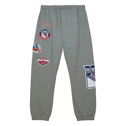 Mitchell & Ness City Collection Fleece Pants In Grey - Front View