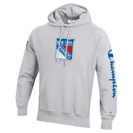 Rangers Champion Reverse Weave Hoodie in Grey - Front View