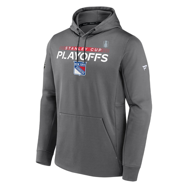 Fanatics Rangers 21-22 Playoff Authentic Pro Participant Hood in Grey - Front View