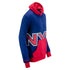 Mitchell & Ness Rangers Big Face Hoodie In Blue & Red - Right Side View