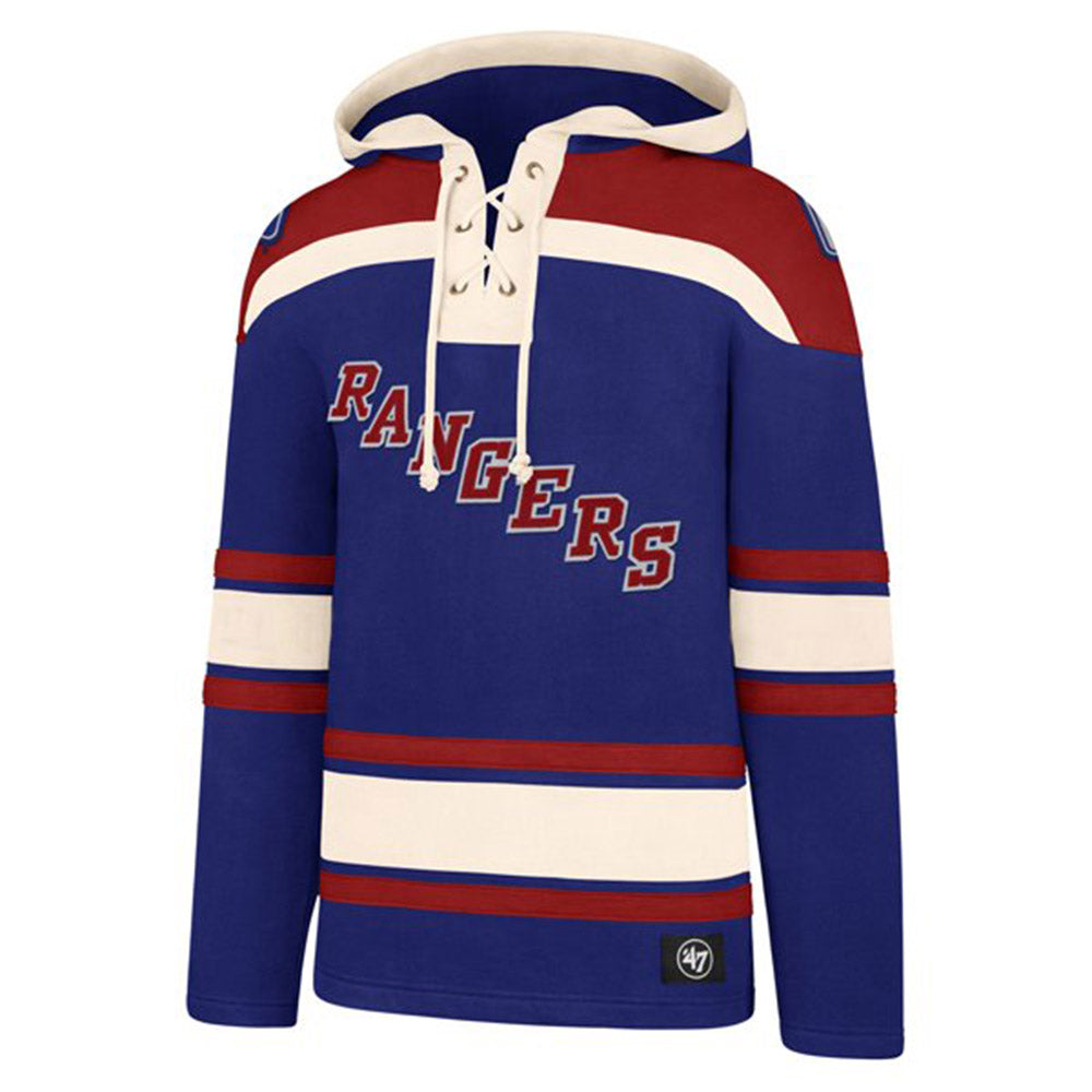 '47 Brand Rangers Superior Lacer Hood In Blue, Red & White - Front View