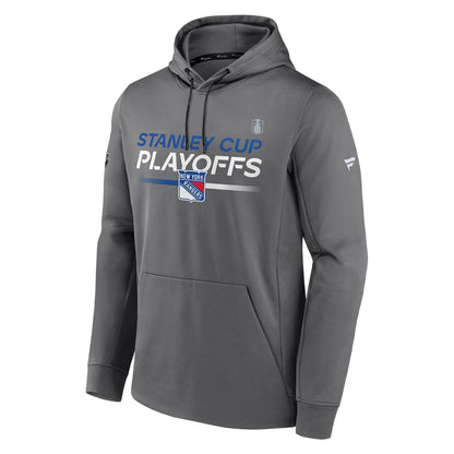 Fanatics Rangers 22-23 Playoff Authentic Pro Prime Poly Hood - In Grey - Front View