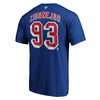 Mika Zibanejad Rangers Name & Number T-Shirt in Blue - Back View