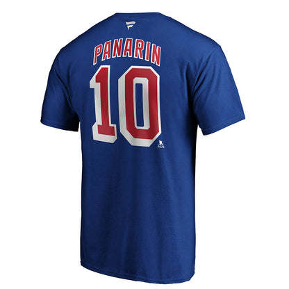 Artemi Panarin Rangers Name & Number T-Shirt in Blue - Back View