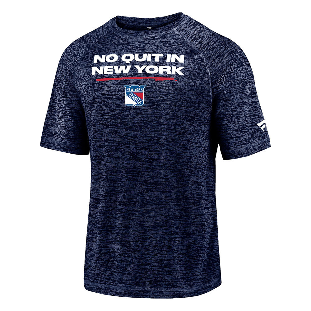 Fanatics Rangers No Quit in New York T-Shirt in Blue - Front View