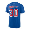 Fanatics Lundqvist Night Name & Number Tee in Blue - Back View