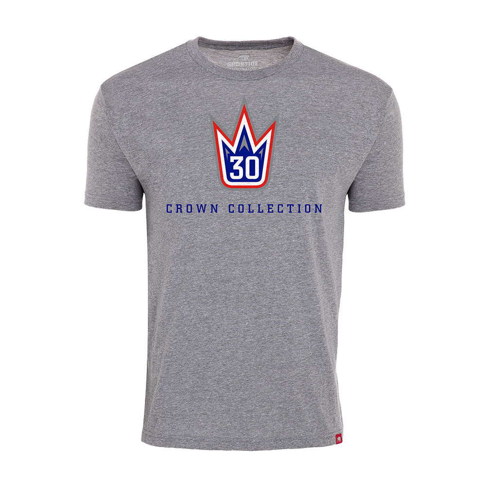 Crown Collection Logo Tee New York Rangers in Grey - Front View