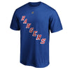Chris Kreider Rangers Name & Number T-Shirt in Blue - Front View