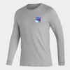 Rangers Adidas Long Sleeve Amplifier Tee In Grey - Front View