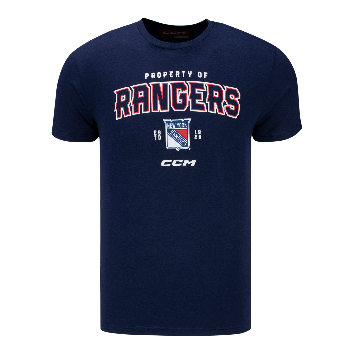 CCM Rangers Property Of Tee In Blue - Front View
