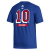 Adidas Artemi Panarin Reverse Retro 2022 Name & Number Tee In Blue, Red & White - Back View