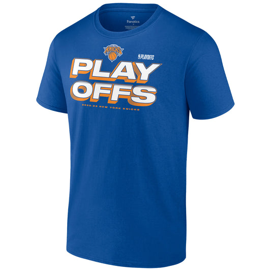 Fanatics Knicks 22-23 Playoff Participant Starter T-Shirt - In Blue - Front View