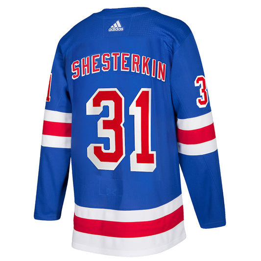 Igor Shesterkin Adidas Authentic Home Jersey in Blue - Back View