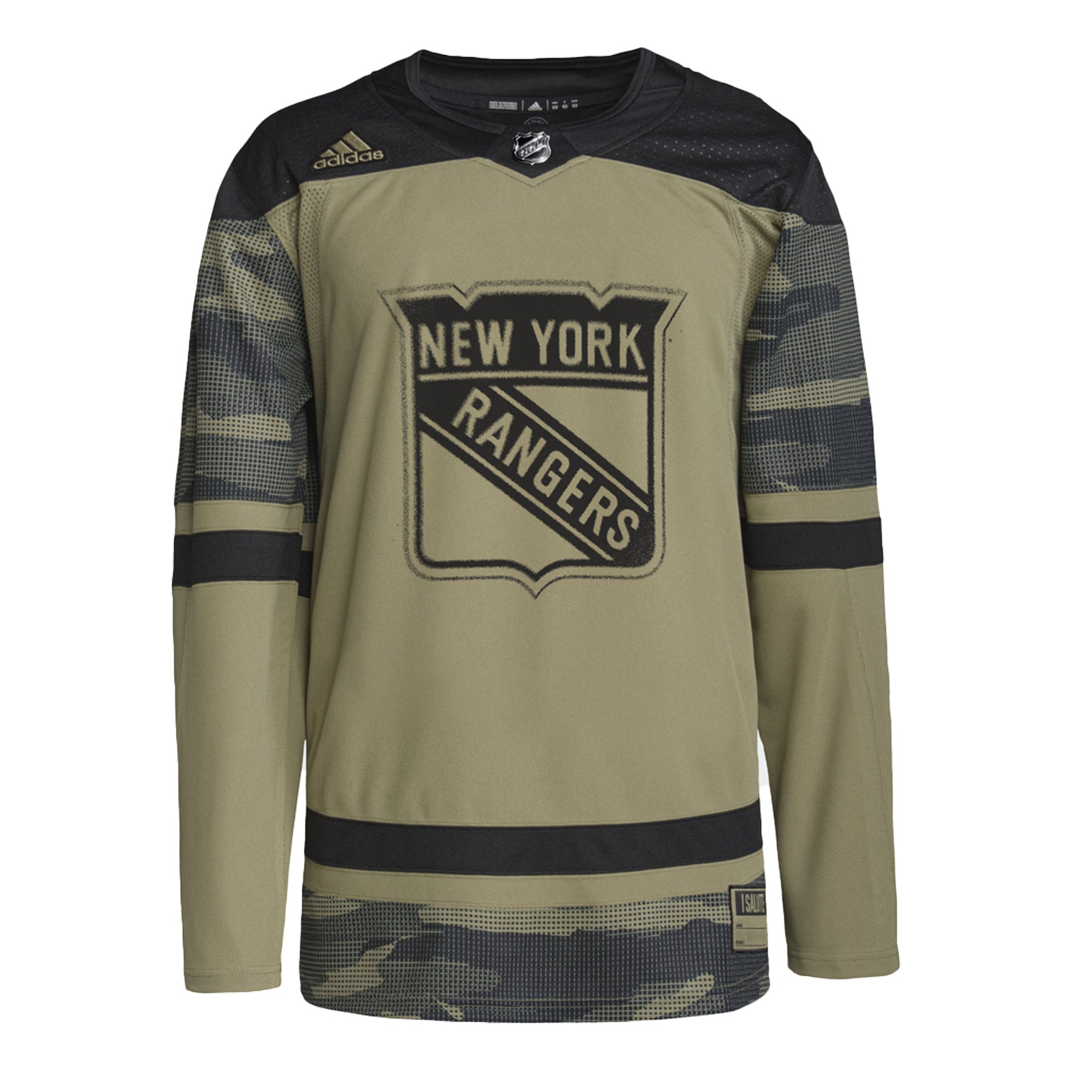 Adidas Rangers Vets Day 22-23 Authentic Blank Jersey In Green & Black - Front View