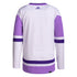 Adidas Rangers Hockey Fights Cancer 22-23 Authentic Blank Jersey In White & Purple - Back View