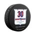 New York Rangers Lundqvist Night Logo Puck in Black - Top View