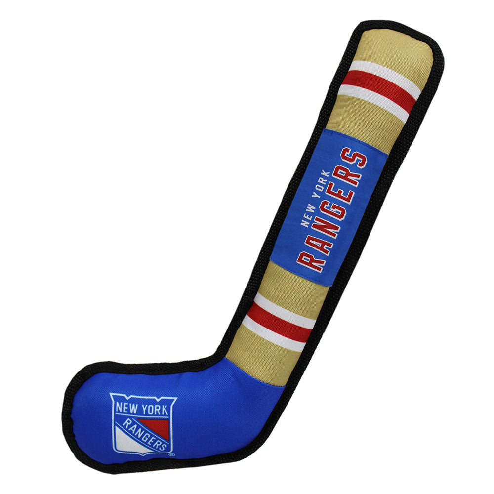 New York Rangers Pet Hockey Stick Toy in Blue - Right View