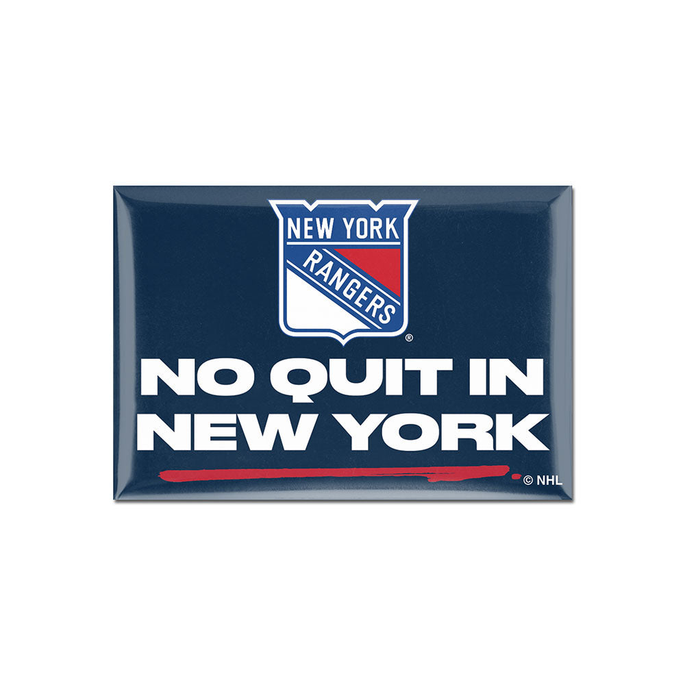 Wincraft Rangers No Quit in NY Magnet in Blue - Front View